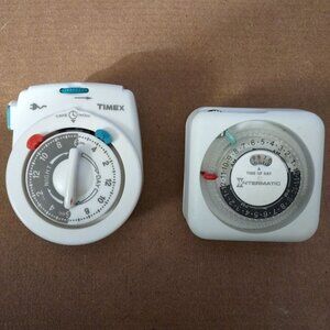 Timex & Intermatic Plug-In Mechanical Outlet Timers 24-Hour Programmable Indoor